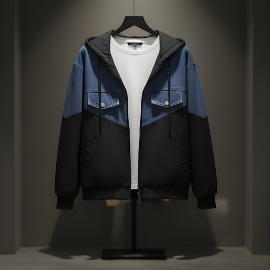 Ladies Stylish Denim & Cotton Zip-Up Jacket